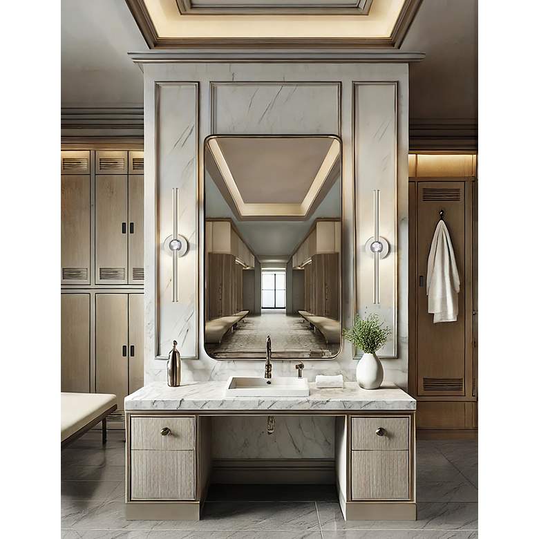 Image 6 Arzy 27.5" Wide Brushed Nickel Linear LED Bath Light And Chrome Accent more views