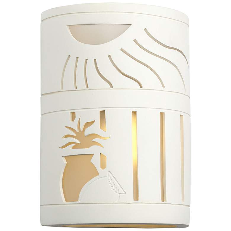 Image 2 Asavva 10 1/2" High White Bisque LED Outdoor Wall Light