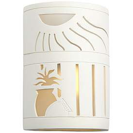 Image2 of Asavva 10 1/2" High White Bisque LED Outdoor Wall Light