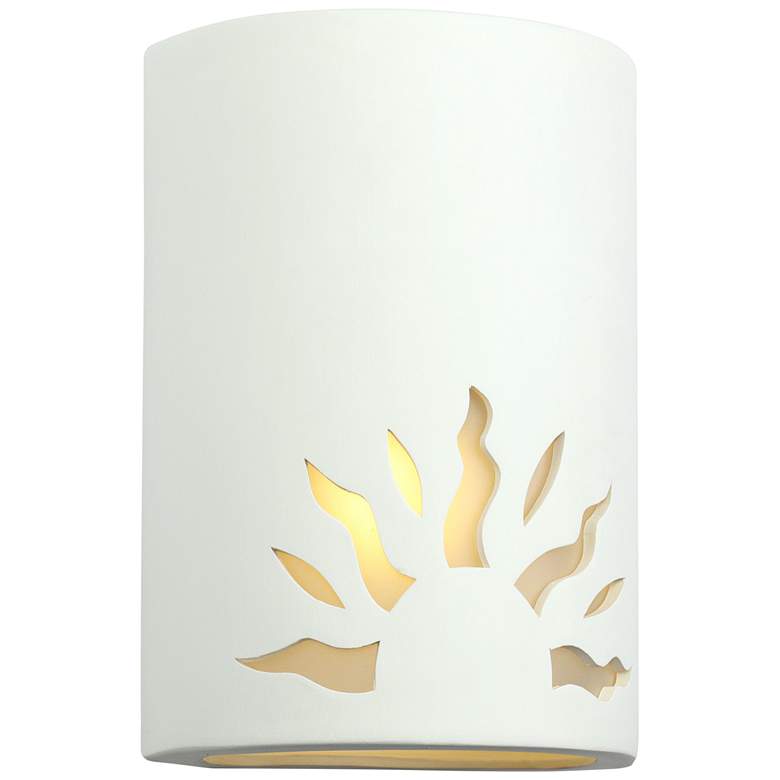 Image 2 Asavva 10 1/2"H Paintable Bisque Sun LED Outdoor Wall Light