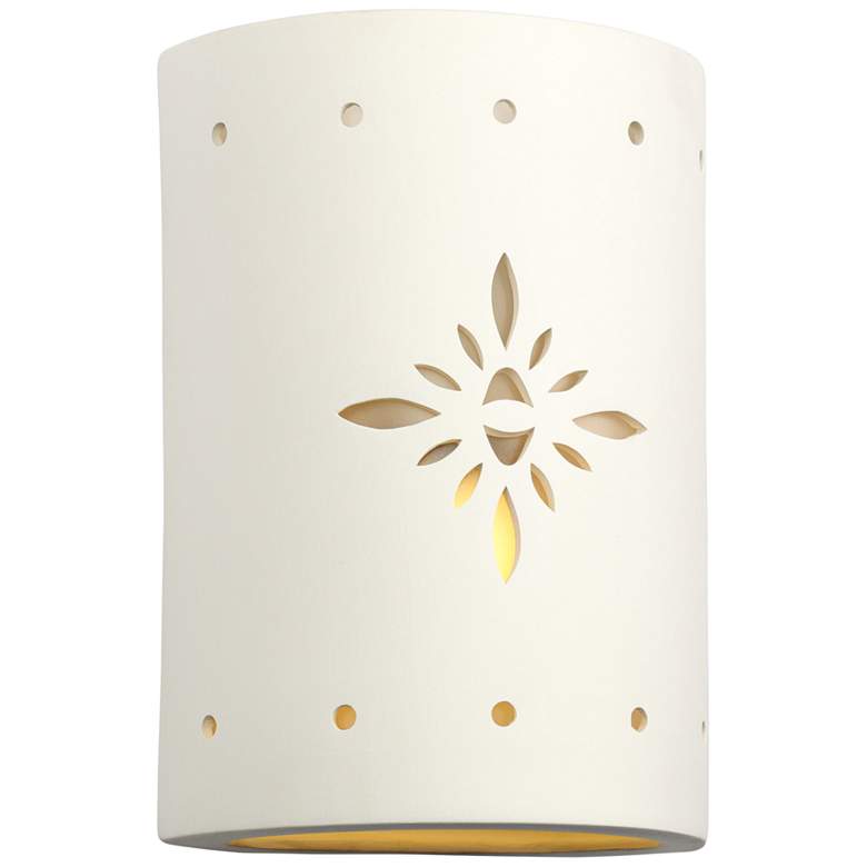 Image 2 Asavva 10 1/2"H White Bisque Starburst Outdoor Wall Light