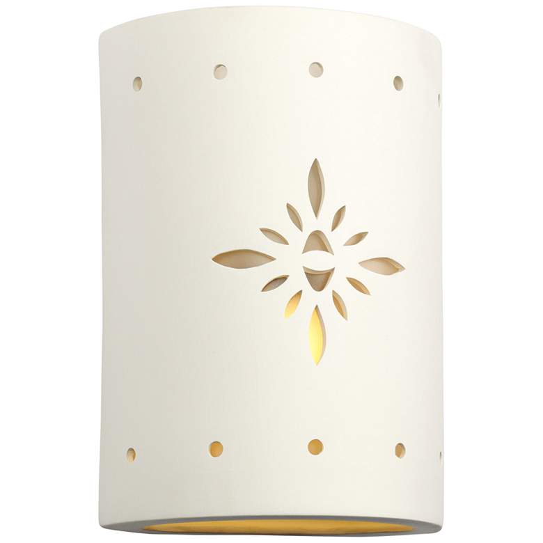 Image 2 Asavva 10 1/2 inchH White Bisque Starburst Outdoor Wall Light