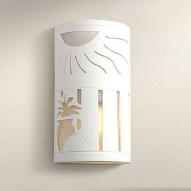 Image1 of Asavva 13" High White Bisque LED Outdoor Wall Light
