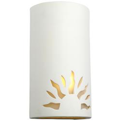Asavva 13&quot; High White Bisque Sun LED Outdoor Wall Light