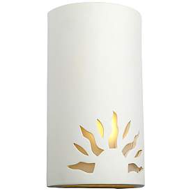 Image2 of Asavva 13" High White Bisque Sun LED Outdoor Wall Light