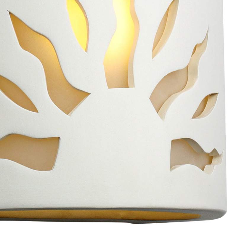 Image 3 Asavva 13" High White Bisque Sun LED Outdoor Wall Light more views