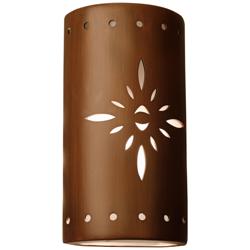 Asavva 17&quot; High Rubbed Copper Ceramic LED Outdoor Wall Light