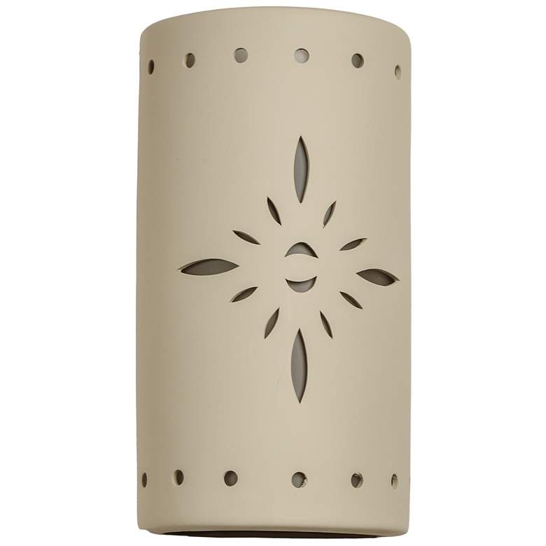 Image 1 Asawa-10.5-inch-high-ceramic-beige-up/down-LED-outdoor-wall-light