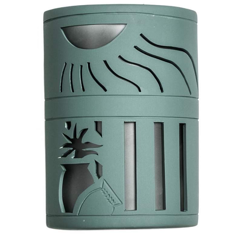 Image 2 asawa-10.5-inch-high-ceramic-sage-up/down-led-outdoor-wall-light