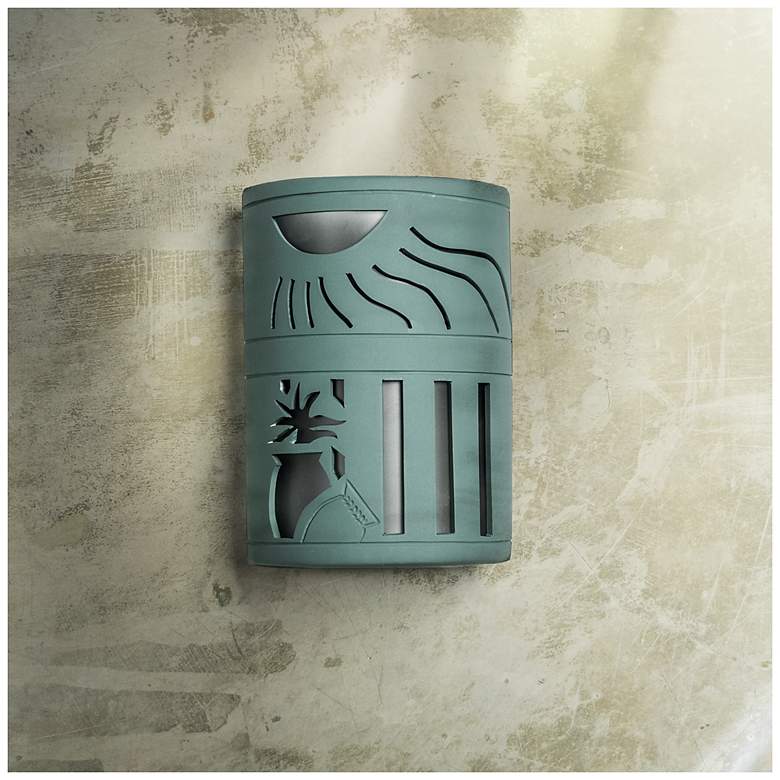 Image 3 asawa-10.5-inch-high-ceramic-sage-up/down-led-outdoor-wall-light more views
