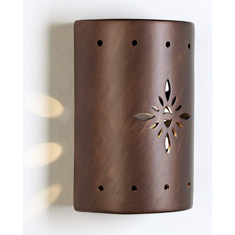 Image 3 Asawa 10 1/2" High Copper Starburst LED Outdoor Wall Light more views