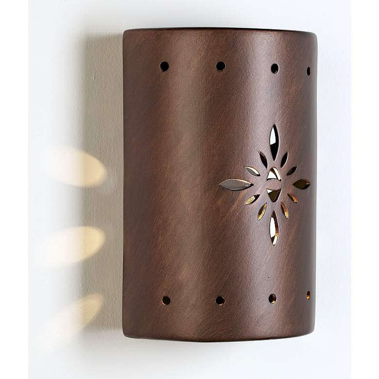 Image 4 Asawa 10 1/2" High Copper Starburst LED Outdoor Wall Light more views