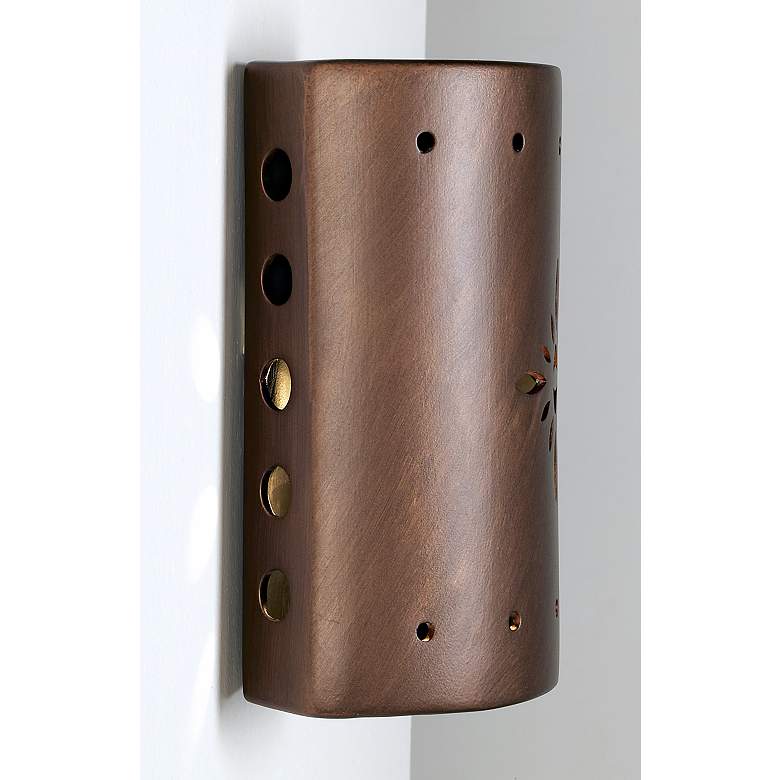 Image 5 Asawa 10 1/2" High Copper Starburst LED Outdoor Wall Light more views