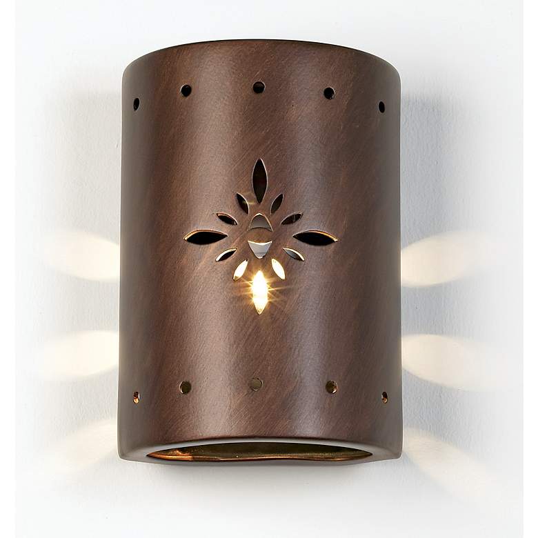 Image 6 Asawa 10 1/2" High Copper Starburst LED Outdoor Wall Light more views
