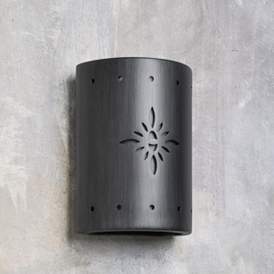 Image1 of Asawa 10 1/2" High Pewter Starburst LED Outdoor Wall Light