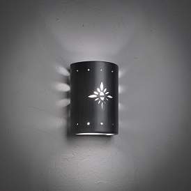 Image3 of Asawa 10 1/2" High Pewter Starburst LED Outdoor Wall Light more views