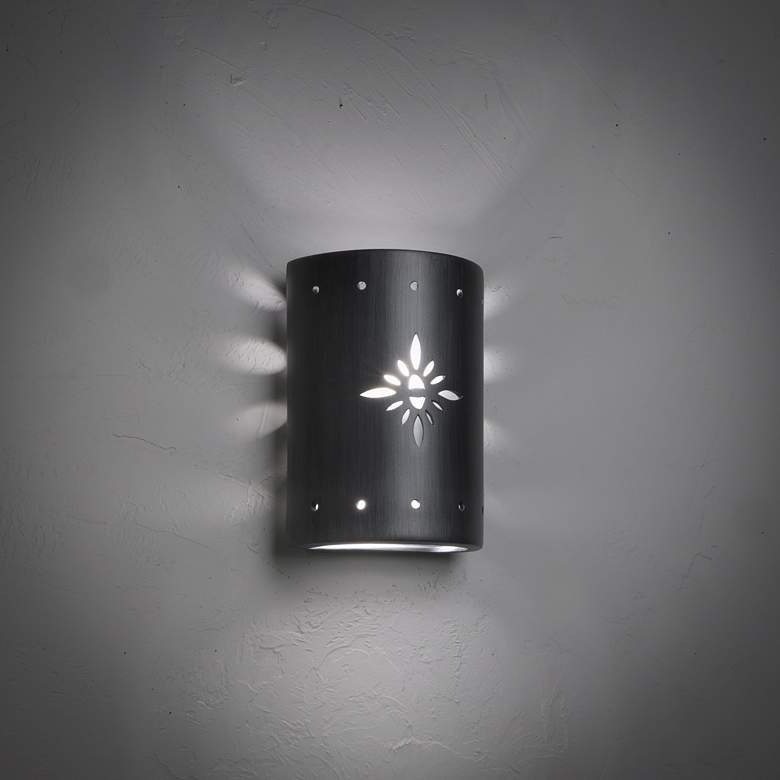 Image 3 Asawa 10 1/2 inch High Pewter Starburst LED Outdoor Wall Light more views