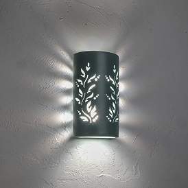 Image3 of Asawa 13" High Sage Paint Vine Cutout LED Outdoor Wall Light more views