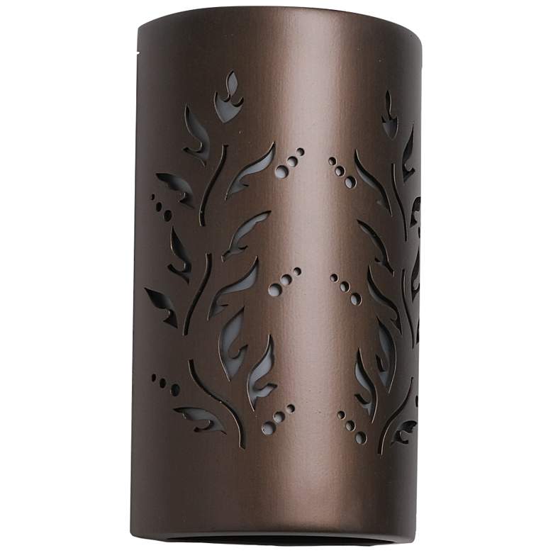 Image 2 Asawa 13"H Rubbed Bronze Vine Cutout LED Outdoor Wall Light