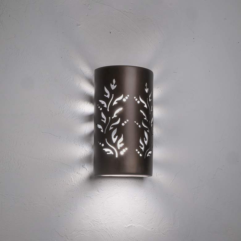 Image 3 Asawa 13"H Rubbed Bronze Vine Cutout LED Outdoor Wall Light more views