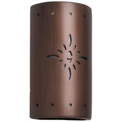 Asawa 13&quot;H Rubbed Copper Starburst LED Outdoor Wall Light