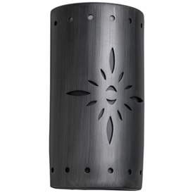 Image2 of Asawa 17"H Rubbed Pewter Starburst LED Outdoor Wall Light