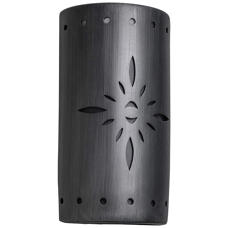 Image 2 Asawa 17"H Rubbed Pewter Starburst LED Outdoor Wall Light