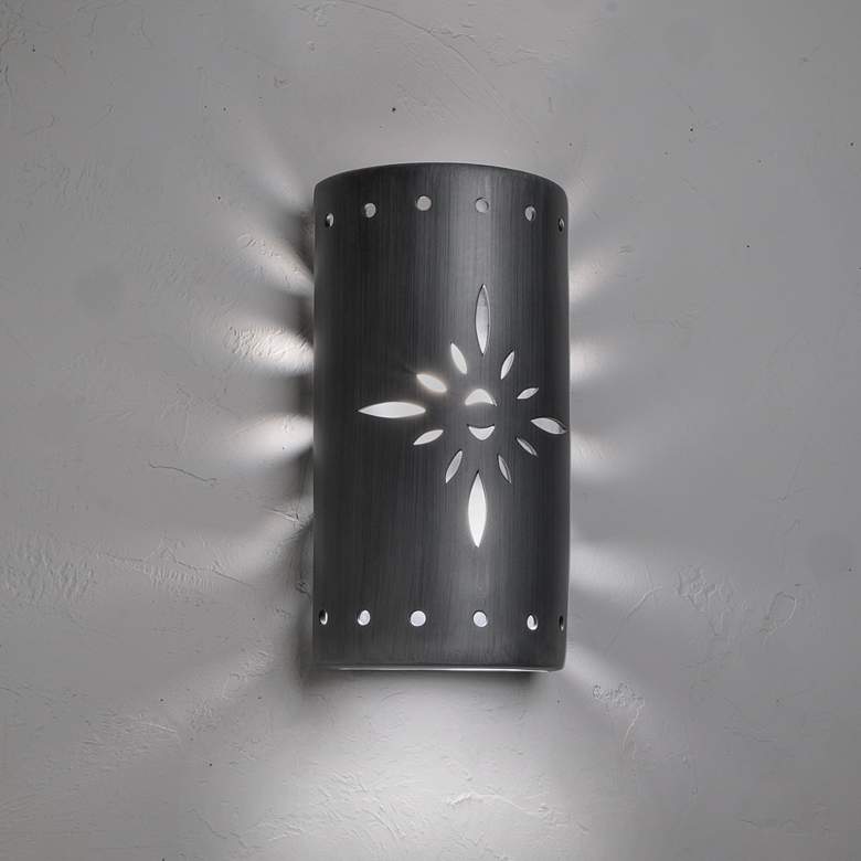 Image 3 Asawa 17"H Rubbed Pewter Starburst LED Outdoor Wall Light more views