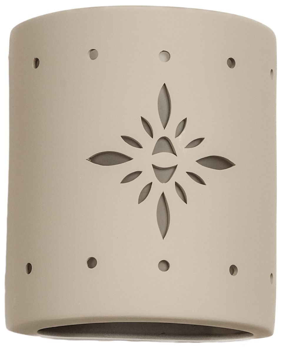 Image 2 Asawa-8.5-inch-high-ceramic-beige-up/down-LED-outdoor-wall-light