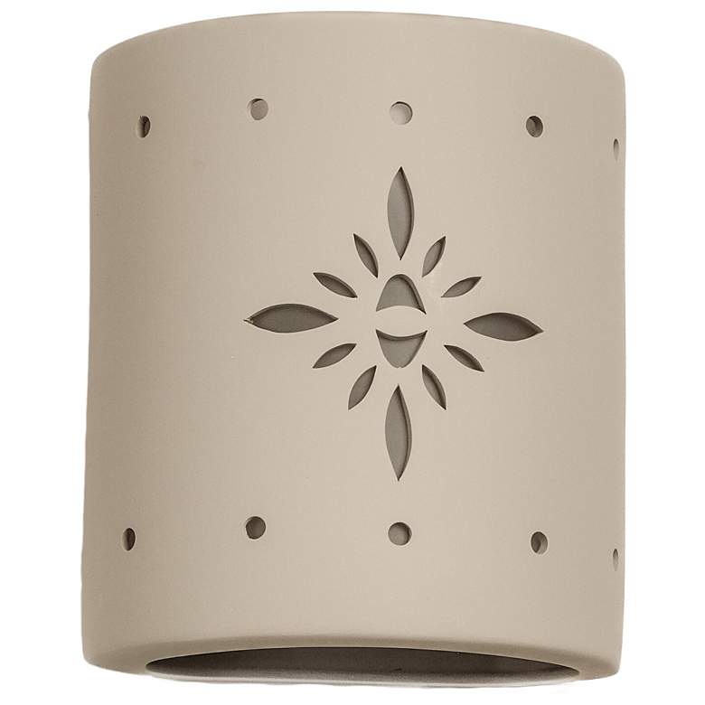Image 1 Asawa-8.5-inch-high-ceramic-beige-up/down-LED-outdoor-wall-light