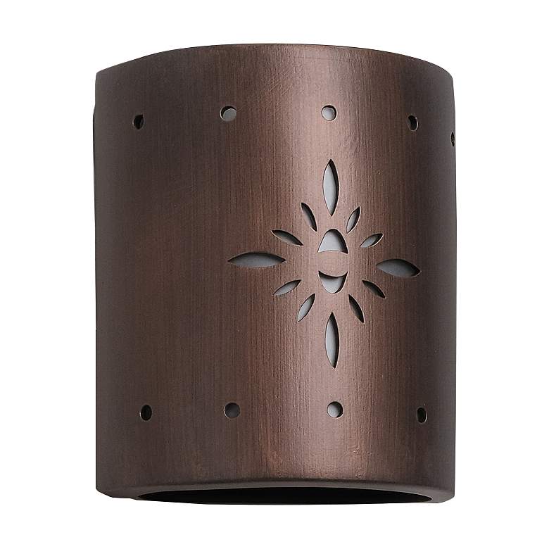 Image 2 Asawa 8 1/2"H Rubbed Copper Starburst LED Outdoor Wall Light