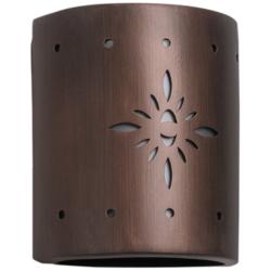 Asawa 8 1/2&quot;H Rubbed Copper Starburst LED Outdoor Wall Light