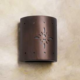 Image1 of Asawa 8 1/2"H Rubbed Copper Starburst LED Outdoor Wall Light