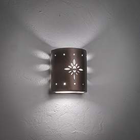 Image3 of Asawa 8 1/2"H Rubbed Copper Starburst LED Outdoor Wall Light more views