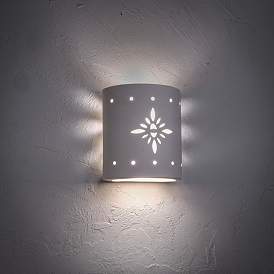Image3 of Asawa 8 1/2"H White Bisque Starburst LED Outdoor Wall Light more views