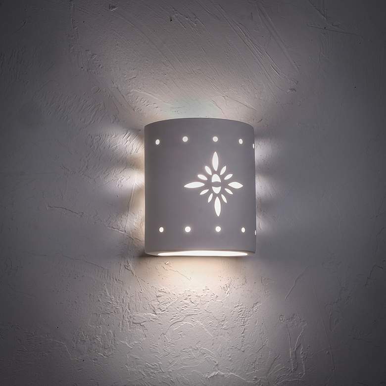Image 3 Asawa 8 1/2 inchH White Bisque Starburst LED Outdoor Wall Light more views