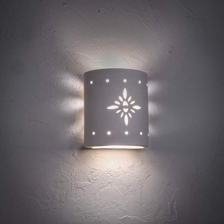 Image 3 Asawa 8 1/2"H White Bisque Starburst LED Outdoor Wall Light more views