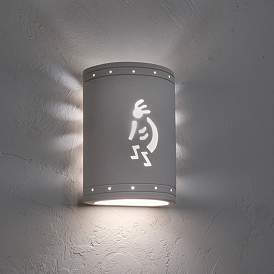 Image3 of Asawa Kokopelli 10 1/2" Bisque Finish Left Facing LED Outdoor Light more views