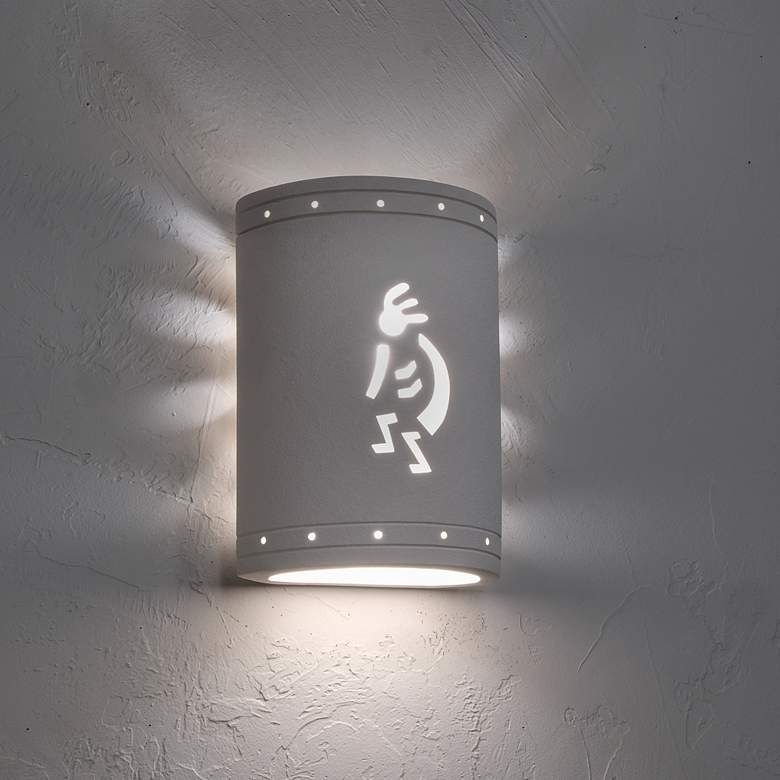 Image 3 Asawa Kokopelli 10 1/2 inch Bisque Finish Left Facing LED Outdoor Light more views