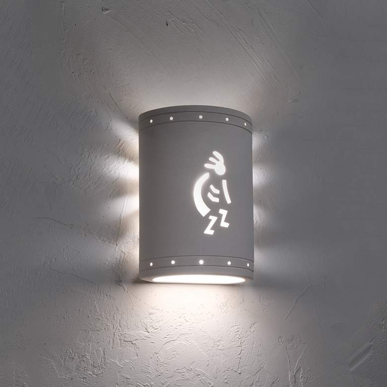 Image 3 Asawa Kokopelli 10 1/2" Bisque Finish Right Facing LED Outdoor Light more views