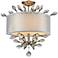 Asbury 19" Wide Aged Silver 3-Light Ceiling Light