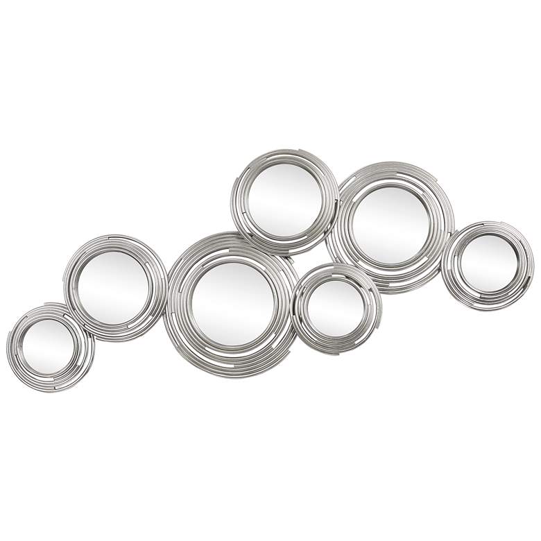 Image 1 Ascending Reflection" Circle Array Mirrors in Metal Foiled Frame