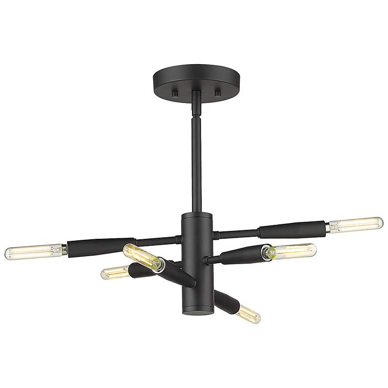 Image 2 Ascension by Z-Lite Matte Black 6 Light Semi Flush Mount