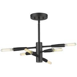 Ascension by Z-Lite Matte Black 6 Light Semi Flush Mount