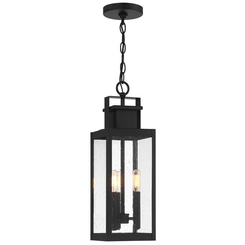 Image 1 Ascott 3-Light Outdoor Hanging Lantern in Matte Black