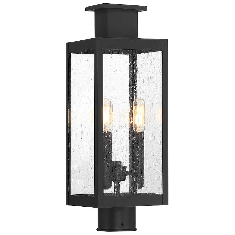 Image 1 Ascott 3-Light Outdoor Post Lantern in Matte Black