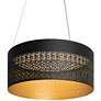 Ash 20" Wide Black and Gold LED Drum Pendant Light