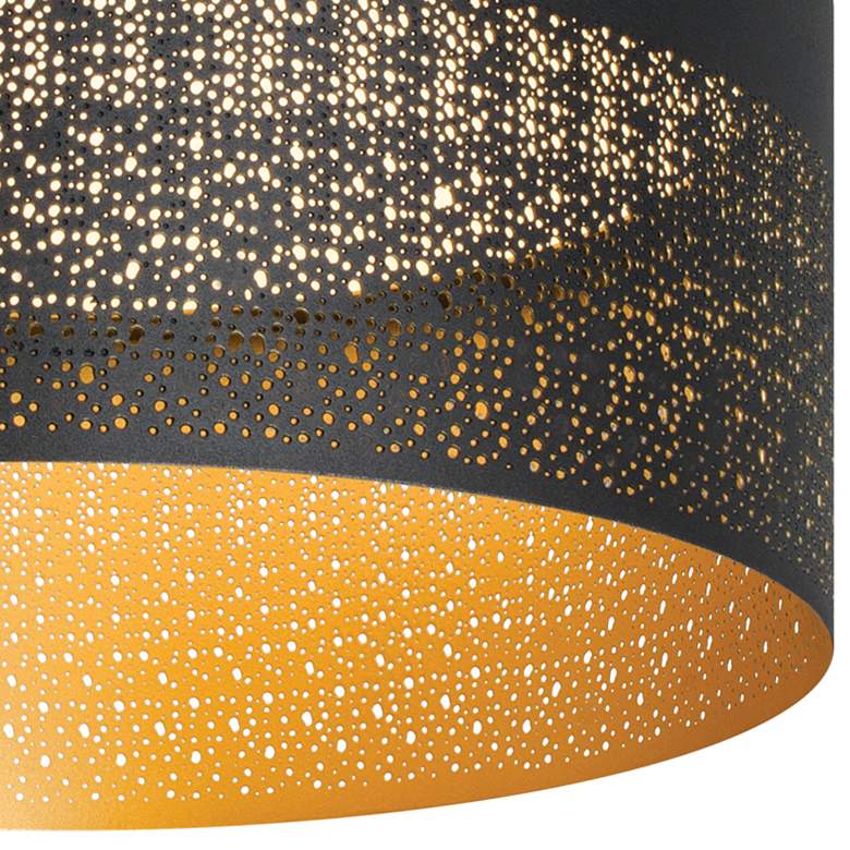 Image 3 Ash 20 inch Wide Black and Gold LED Drum Pendant Light more views