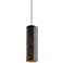 Ash 3 1/2" Wide Black and Gold Cylinder LED Mini Pendant