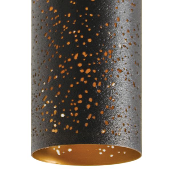 black and gold cylinder pendant light